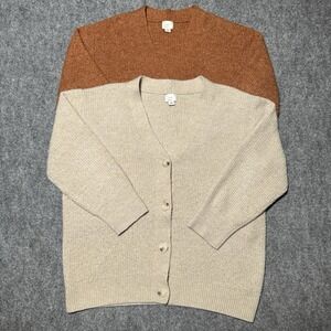 Lot of 2 Buttoned Cardigans Sweaters Women Size XS A New Day Beige Orange